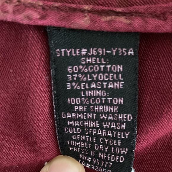 Sanctuary Military Moto Field Jacket garment dyed Burgundy size medium - Picture 6 of 6